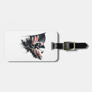 United States Flag. Firefighter Luggage Tag