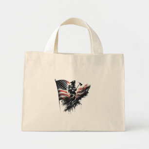 United States Flag. Firefighter Mini Tote Bag