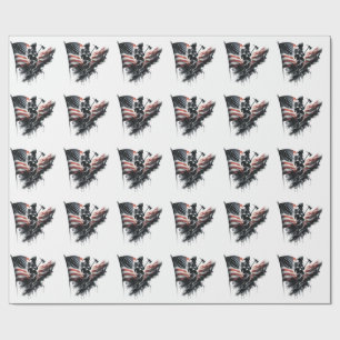 United States Flag. Firefighter Wrapping Paper