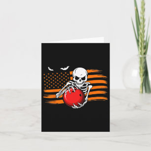 United States Flag Halloween Skeleton Usa Bowling Card