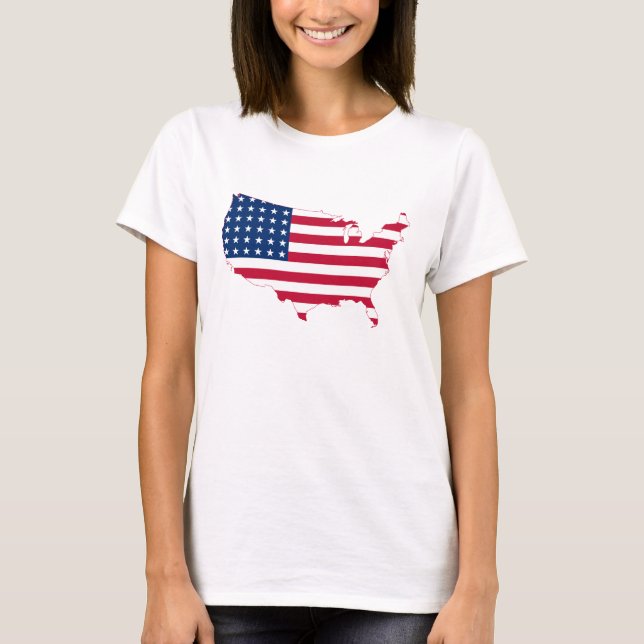 United States Flag Map T-Shirt (Front)