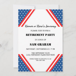 united states flag military retirement invitations