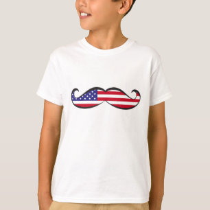 United States Flag Moustache T-Shirt
