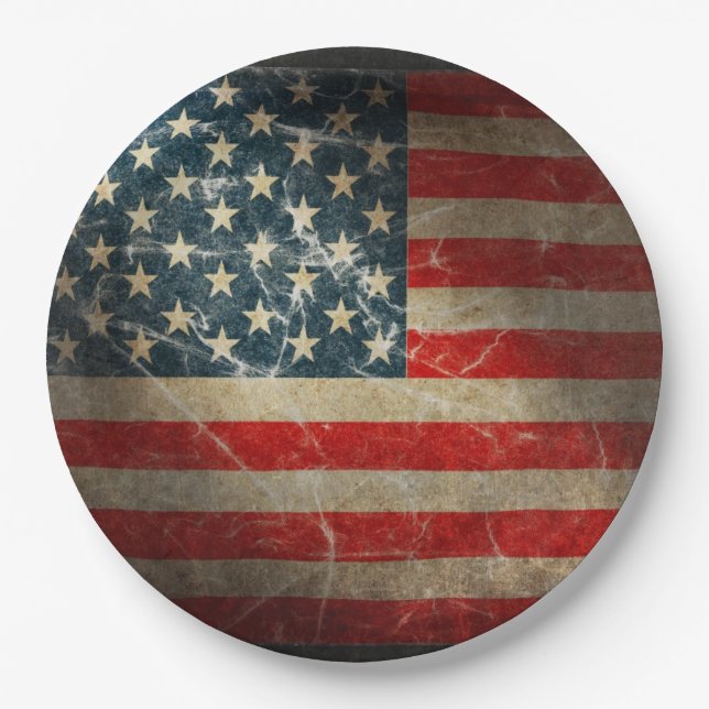 UNITED STATES FLAG PAPER PLATE (Front)