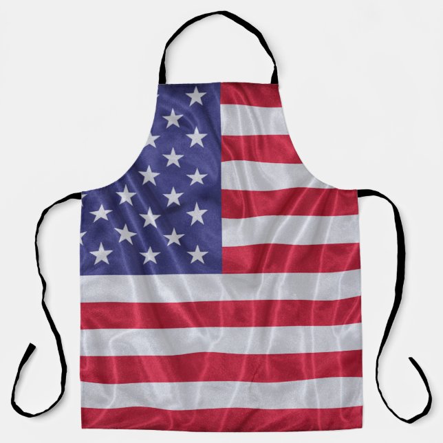 United States flag pattern on the fabric texture,  Apron (Front)