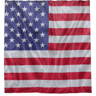 United States flag pattern on the fabric texture, Shower Curtain