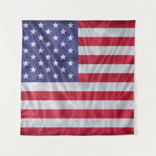 United States flag pattern on the fabric texture,  Tapestry