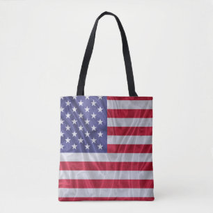 United States flag pattern on the fabric texture,  Tote Bag