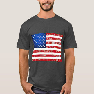 United States Flag Pledge of Allegiance text T-Shirt