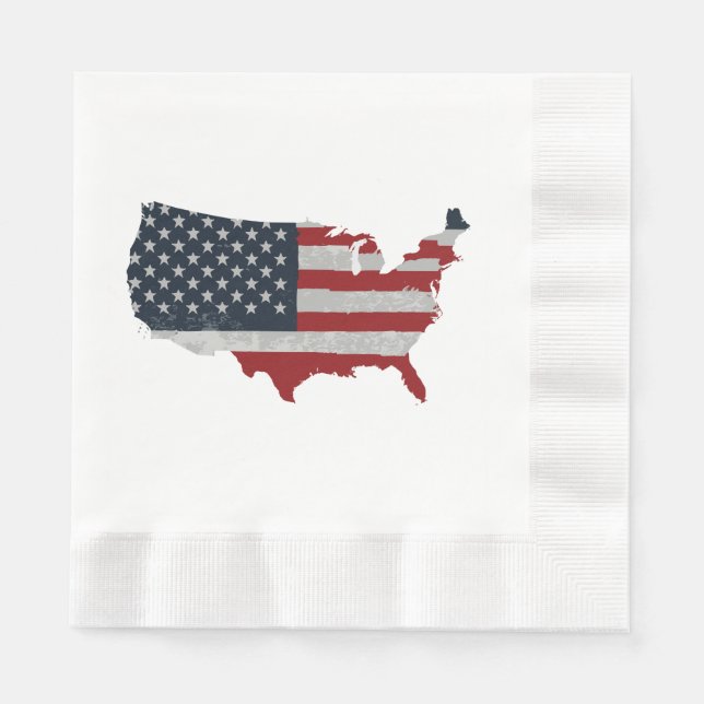 United States flag Retro Napkin (Front)