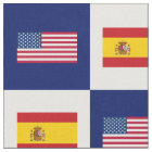 United States Flag, Spain Flag on Blue & White