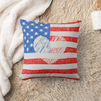 United States Flag Square Pillow