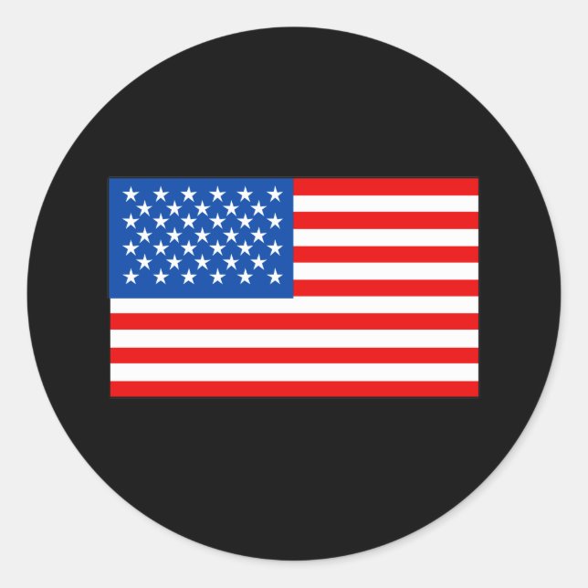 United States Flag T-shirts and Gifts Classic Round Sticker (Front)