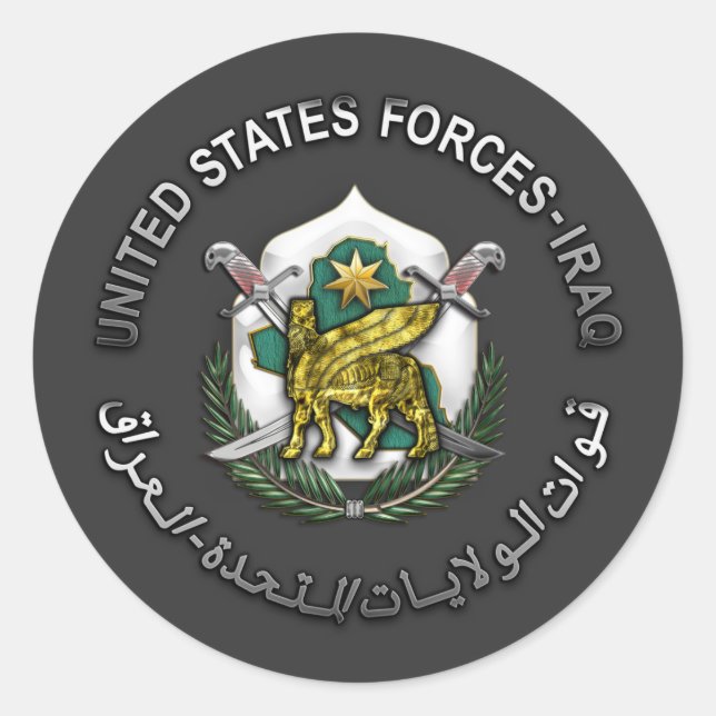 United States Forces – Iraq Classic Round Sticker (Front)