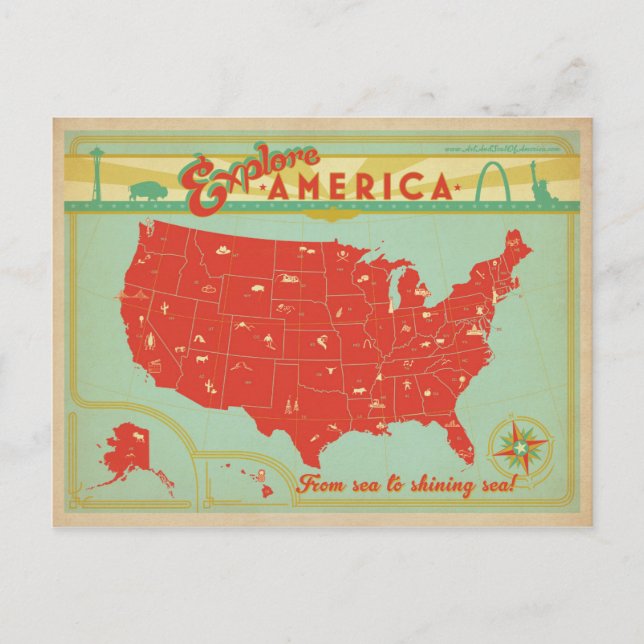 United States | From Sea to Shining Sea Postcard (Front)
