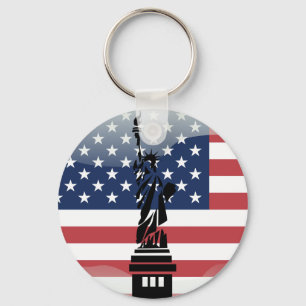 United States glossy flag Key Ring