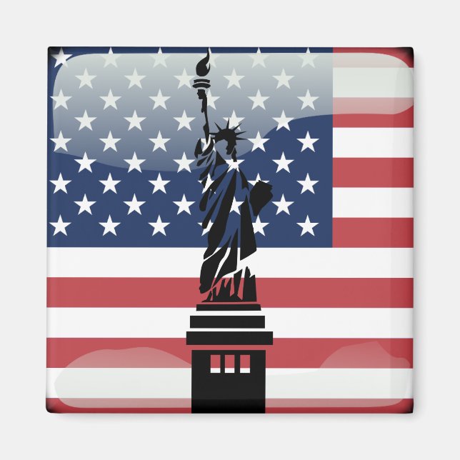 United States glossy flag Magnet (Front)