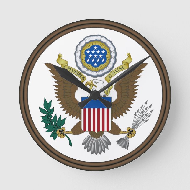 United States Great Seal Round Clock (Front)