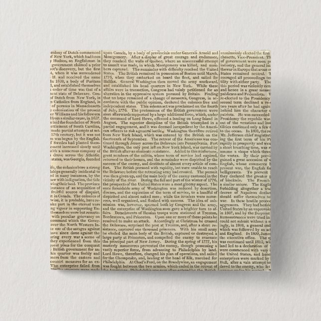 United States History Map 2 15 Cm Square Badge (Front)