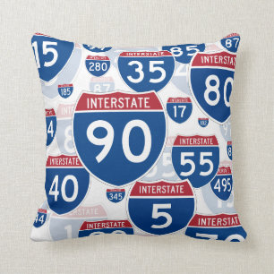 United States Interstate Highway Signs Cushion