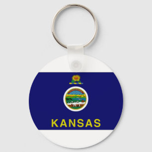 United States Kansas Flag Key Ring