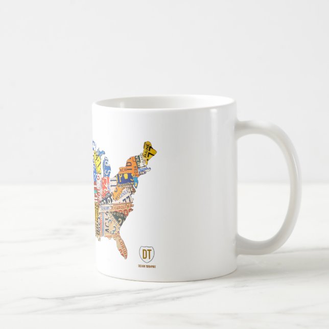 United States License Plate Map Mug (Right)