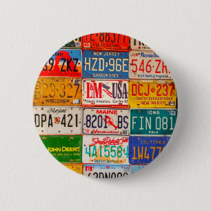 United States License Plates Art America 6 Cm Round Badge