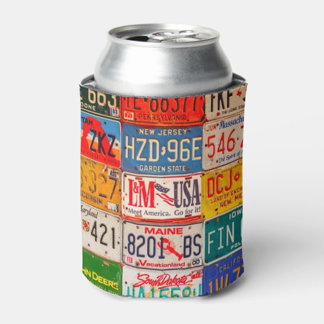 United States License Plates Art America Can Cooler (Can Front)
