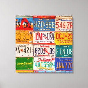 United States License Plates Art America Canvas Print