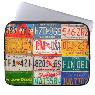 United States License Plates Art America Laptop Sleeve