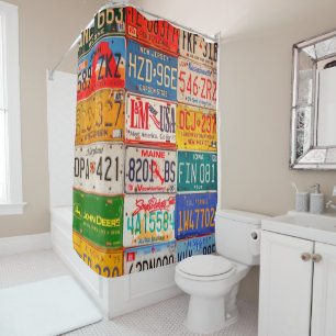 United States License Plates Art America Shower Curtain