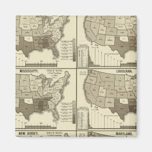 United States lithographed maps 2 Magnet