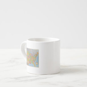 United States Map 3 Espresso Cup