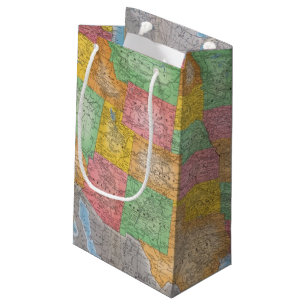 United States Map 3 Small Gift Bag