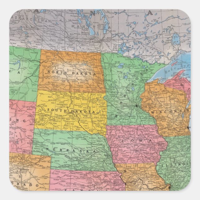 United States Map 3 Square Sticker (Front)