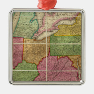 United States Map 4 Metal Ornament