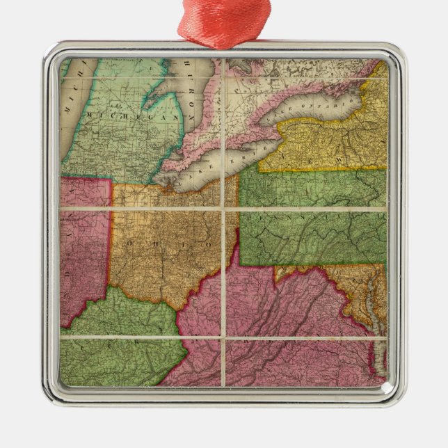 United States Map 4 Metal Ornament (Front)