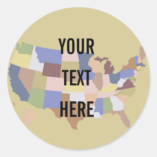 United States Map background Classic Round Sticker (Front)