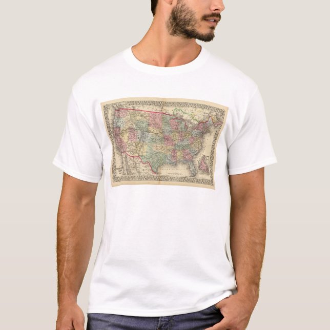 United States Map by Mitchell T-Shirt (Front)