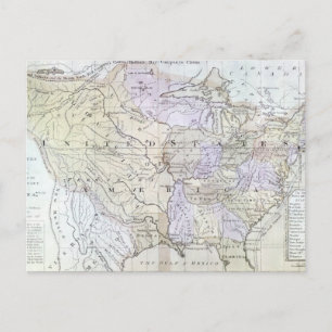 UNITED STATES MAP, c1812 Postcard