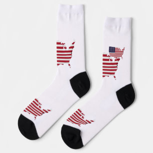 United States Map Filled with American Flag Socks