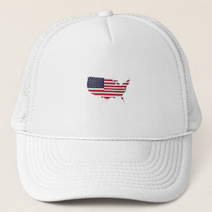 United States Map Filled with American Flag Trucker Hat