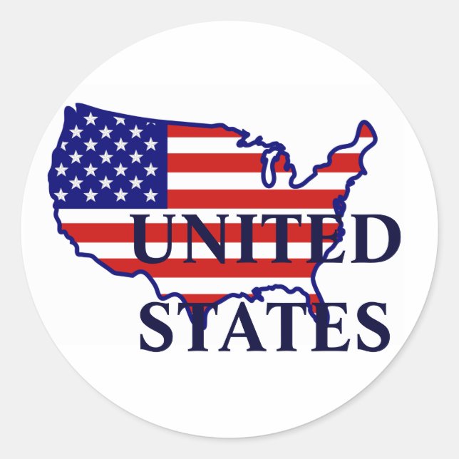 United States Map Flag Sticker (Front)