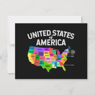 United States Map T-shirt US travel gift Save The Date