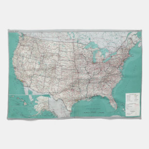 United States Map Tea Towel