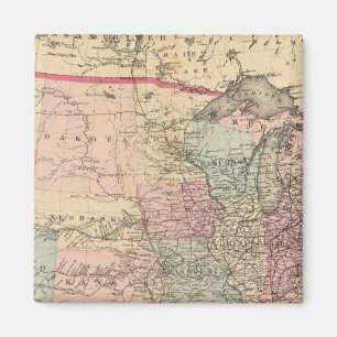 United States Map with Pony Express Route Magnet