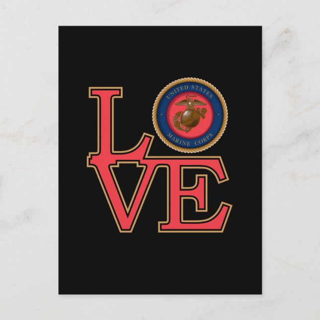United States Marine Corps Love Holiday Postcard (Front)