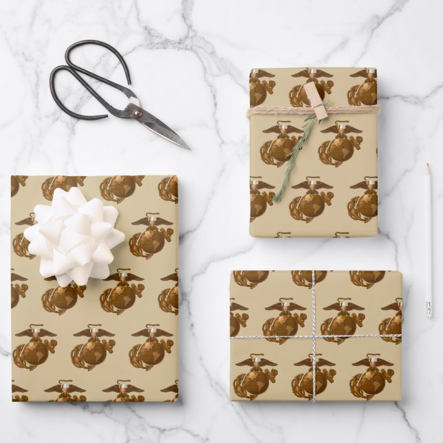 United States Marines | Full-Colour EGA - Bronze Wrapping Paper Sheet (Front)