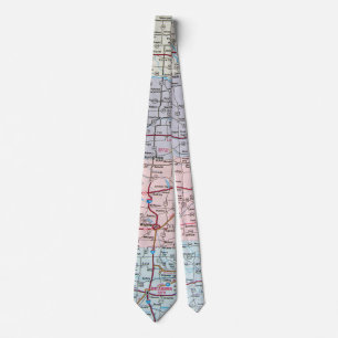 United States Midwest map Tie