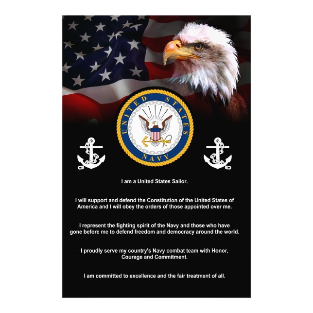 United States Navy SAILORS Creed Photo Print (Front)